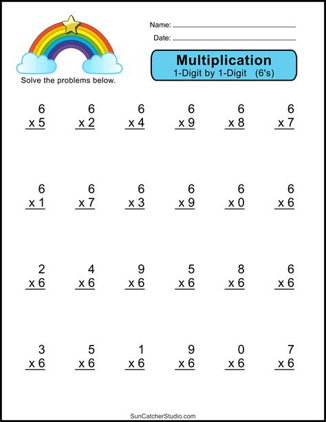  printable 3rd grade math worksheets multiplication elcho table