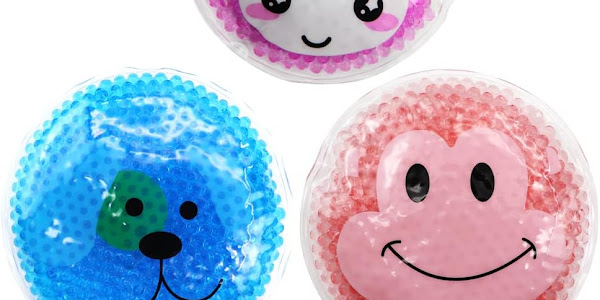 Kids Hot Cold Pack, Ice Pack Boo Boo Cute Fun Animal Designed Children Gel Bead Wrap  Pain Relief for Kids Boo Boos, Fever, Wisdom Teeth, Tired Eyes, Headaches, Swelling, Bruises (Style B)