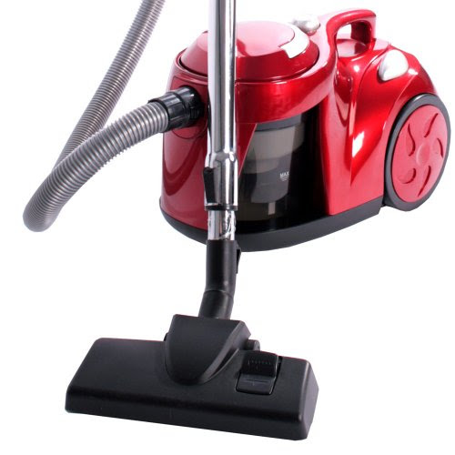 Aspirateur cyclonique rouge - 2200W - sans sac - capacité 3 litres - avec filtre lavable