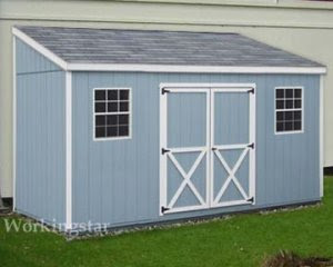 12' Lean To Roof Style Garden Shed Project Plans #E0412