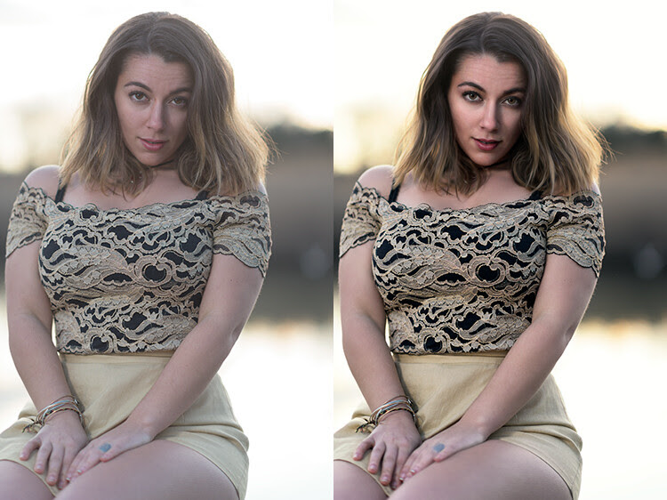 Before and after using PortraitPro 15