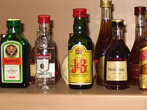 Some typical alcoholic beverages.