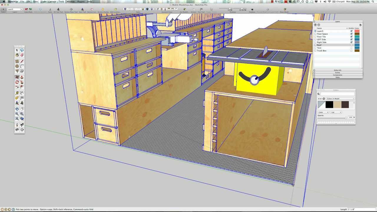 Paulk Mobile Woodshop SketchUp Model - YouTube