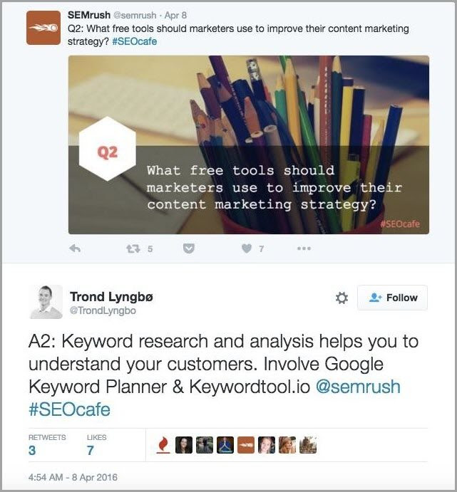 SEMrush chat for Snapchat followers