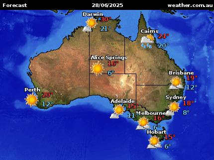 World Weather  on Weather Com Au   National Forecast Map
