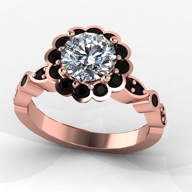Styles of rose gold wedding and engagement rings