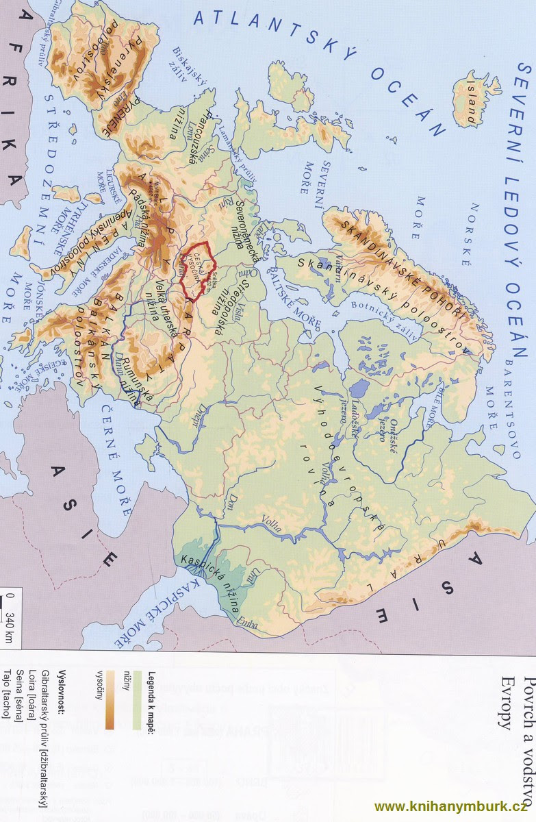 vodstvo evropy mapa příruční mapa ČR,státy Evopy,Povrch a vodstvo Evropy  vodstvo evropy mapa