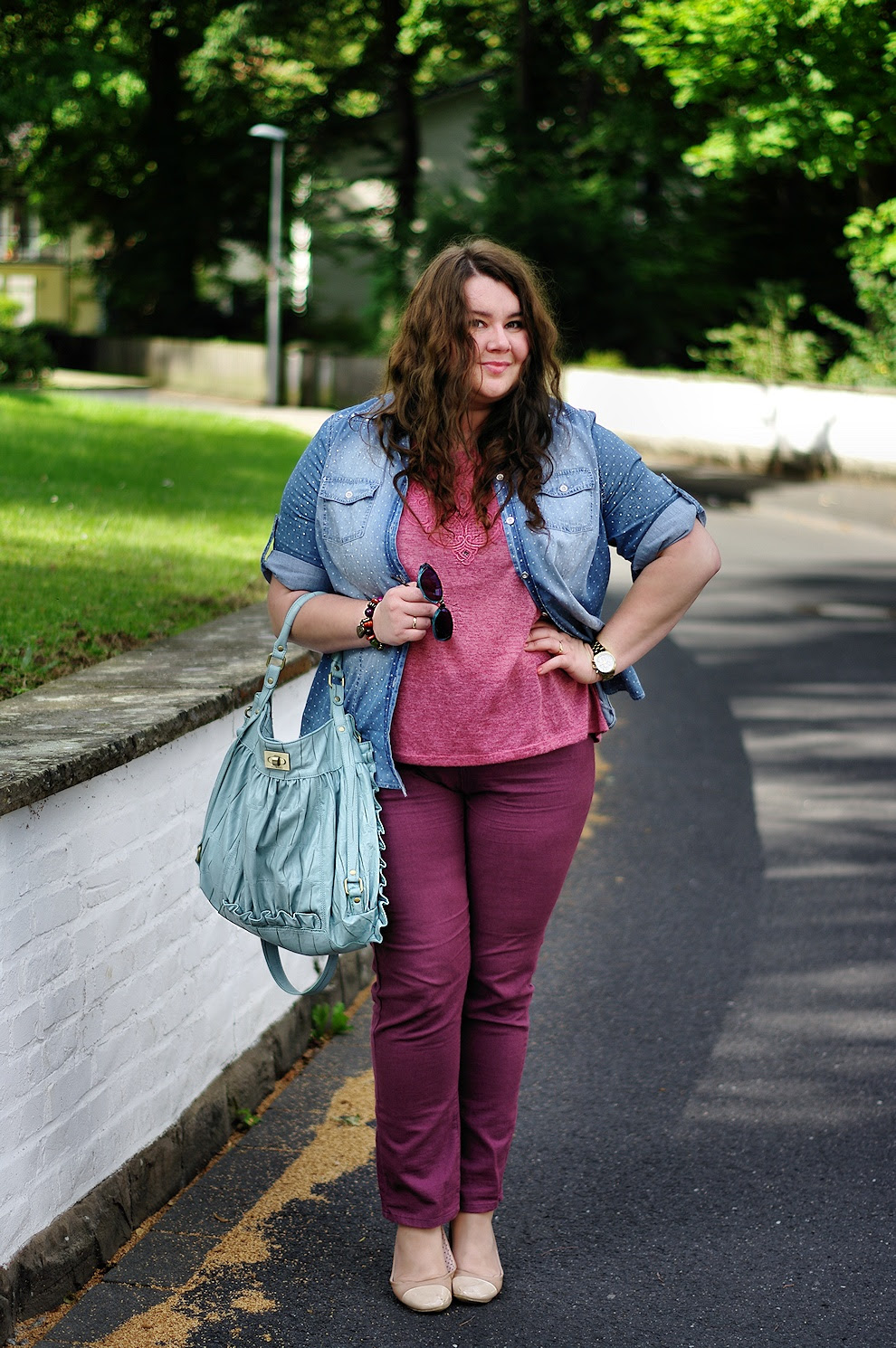 Große Größen Plus Size Fashion Blog Firmoo sunglasses dotted shirt new look inspire c&a deichmann nude ballerinas nkd fiorelli bag