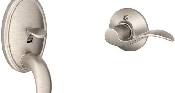 Wakefield Single Cylinder Handleset and Left Hand Accent Lever, Satin Nickel (F60 WKF 619 Acc LH)