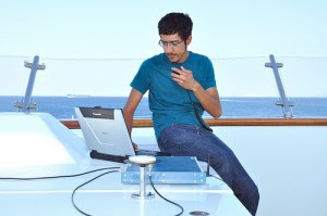A researcher uses the spoofing device