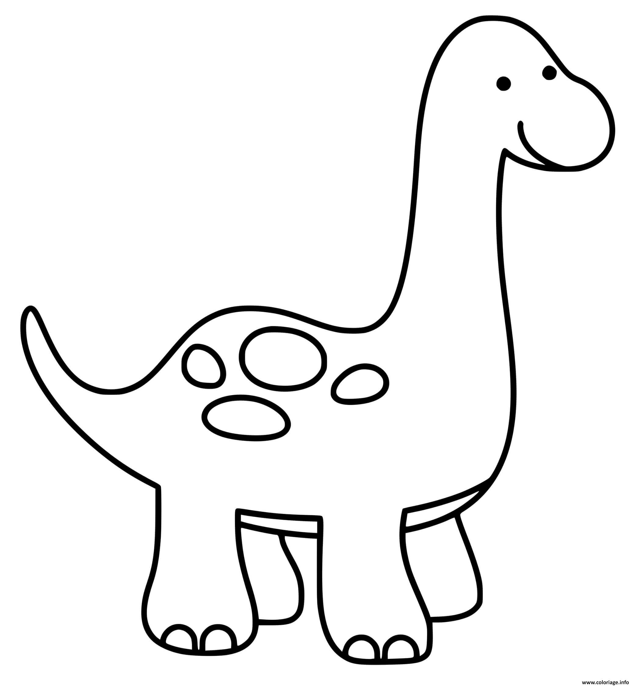 Coloriage dinosaure  facile simple  JeColorie com