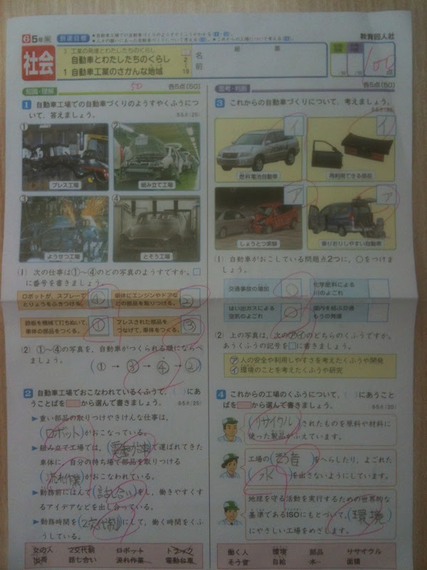 小学五年生社会１００点 向田塾