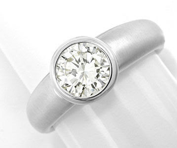 Original-Foto 1, BRILLANT-SOLITÄR-RING 0,93CT LUPRENREIN 18K SCHMUCK NEU