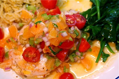 chicken with clementine salsa