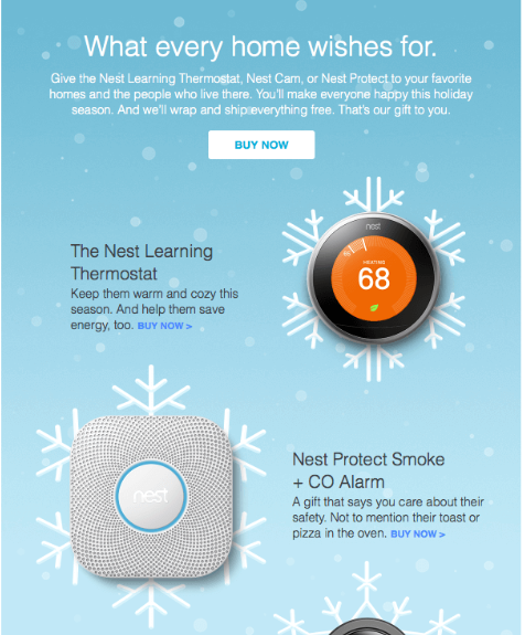 Nest Holiday Email Design CTA
