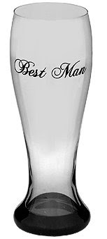 Bottom's Up 22 oz Best Man Handpainted Pilsner Beer Glass