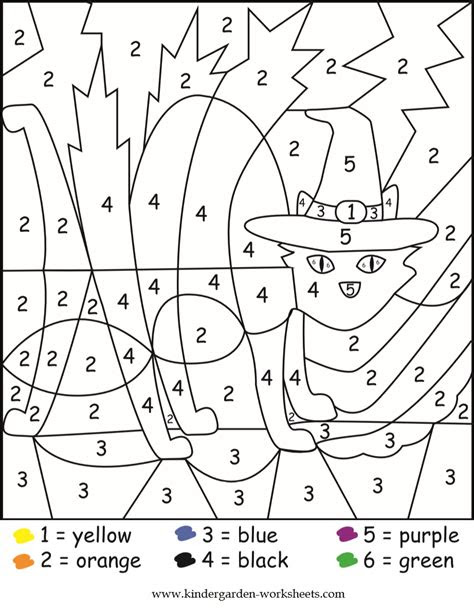  printable halloween color by number