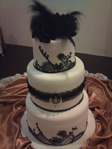 black lace wedding dress