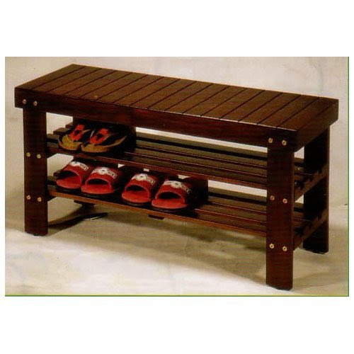 Shoe Rack Organizer Solid Wood Storage Bench Sit and Tie Your Shoes