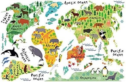 Amazon ウォールステッカー 動物 地図