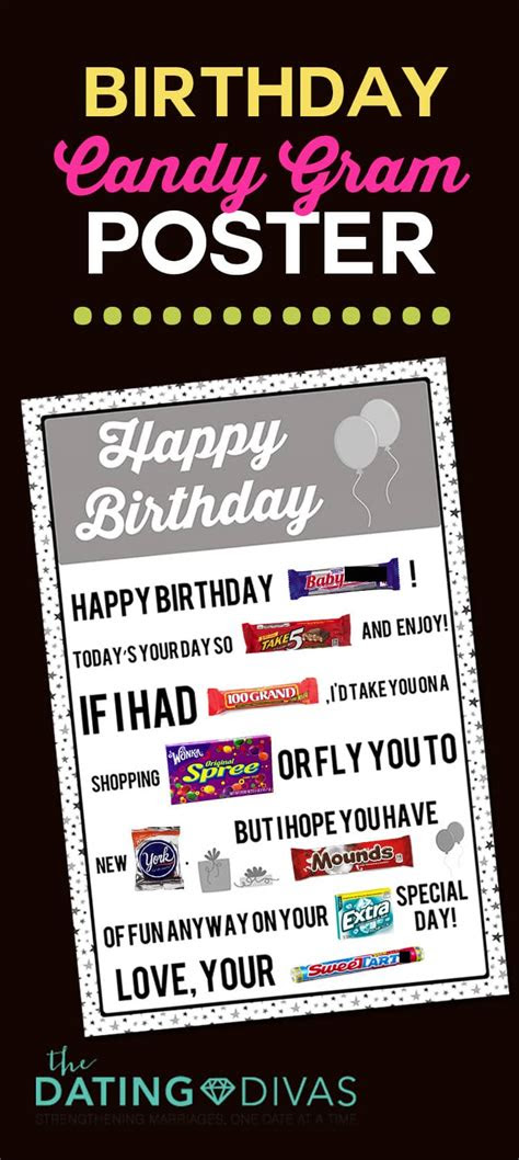 1 gram unicorns are the new hit! Printable Candy Gram Posters - The Dating Divas