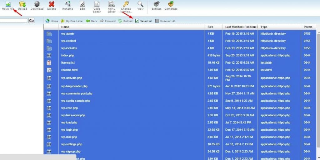 select and move files