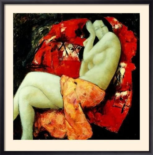 Framed Posters: - Alain Bonnefoit Emeline Framed Art Print (85 x 84 cm) 