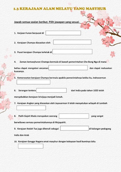 latihan sejarah tingkatan 5