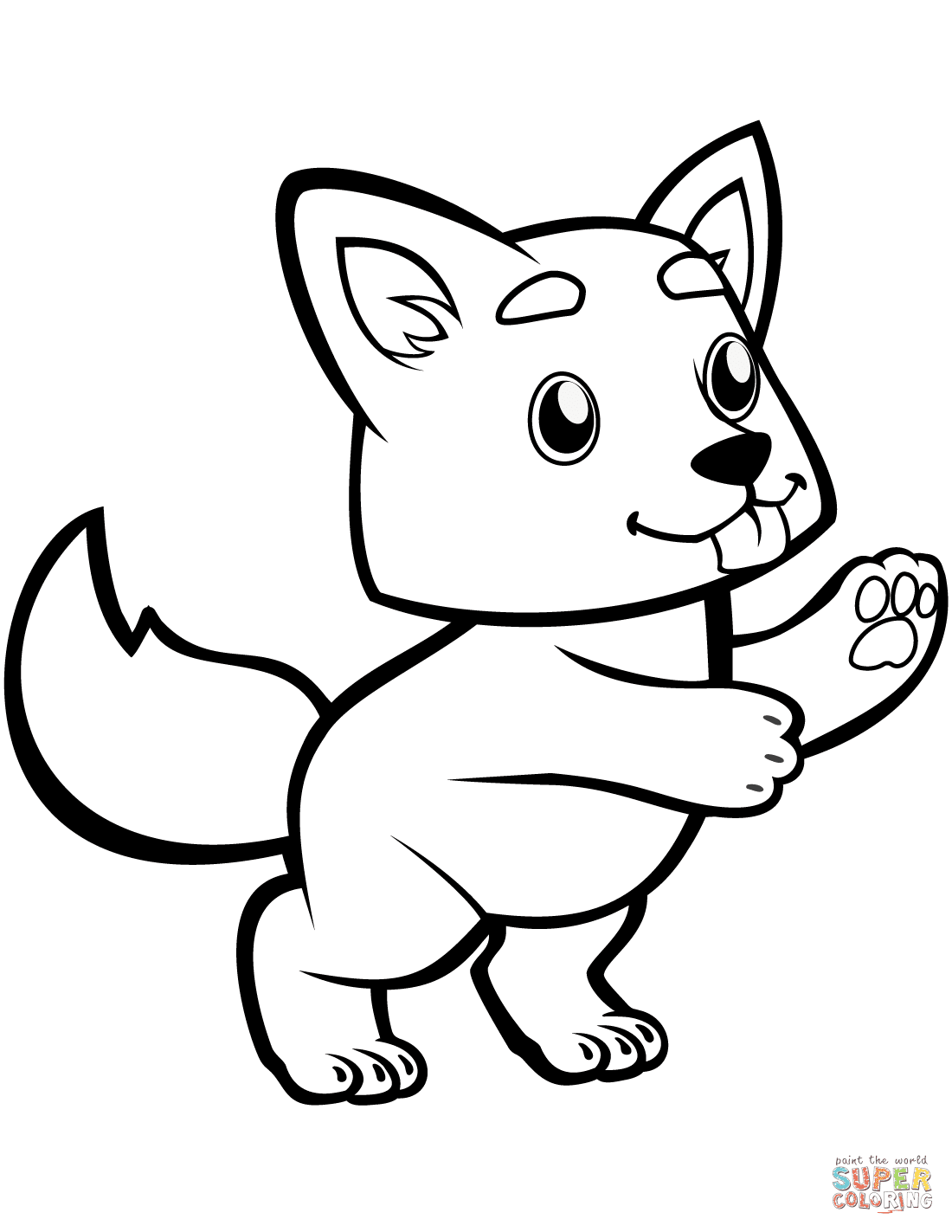 Cute Baby Wolf coloring page | Free Printable Coloring Pages Cute animals coloring book has over 80+ cute and simple images the whole family will enjoy coloring.