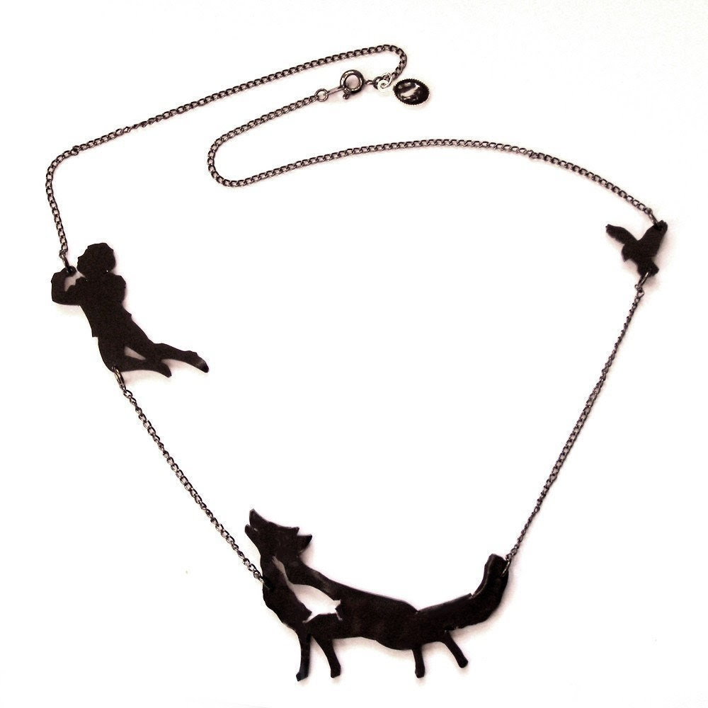 Peter and the Wolf silhouette NECKLACE