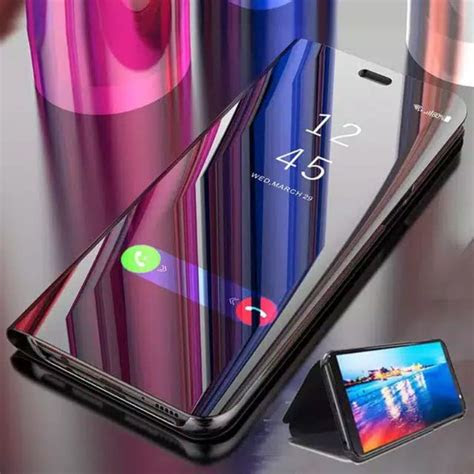 jual oppo reno     pro reno    flip clear view stand cover