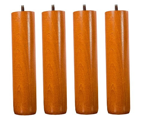 Jeu de 4 pieds bois hêtre merisier 25 cm