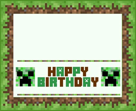  10 best minecraft printable happy birthday card printableecom
