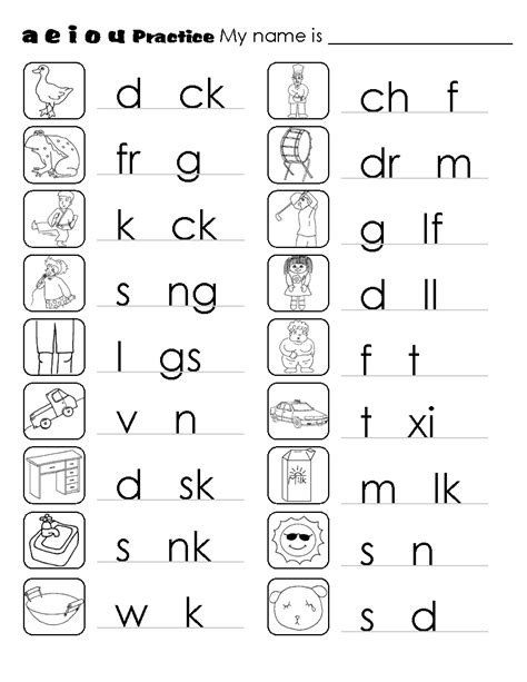  missing vowel worksheets for kindergarten the teaching vowel