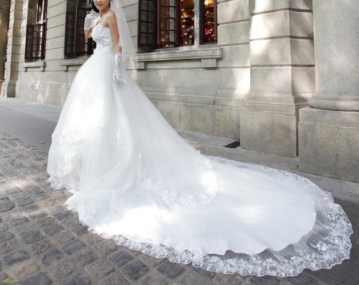 royal long train bridal gowns