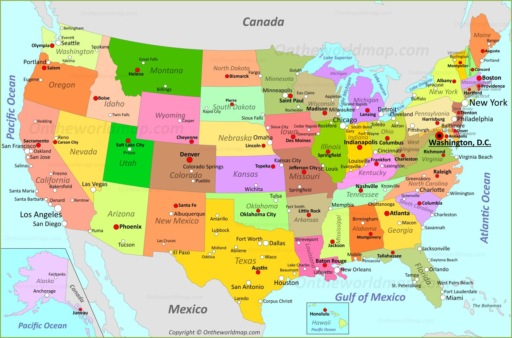 America Map With States And Cities USA Map | Maps of United States of America (USA, U.S.)