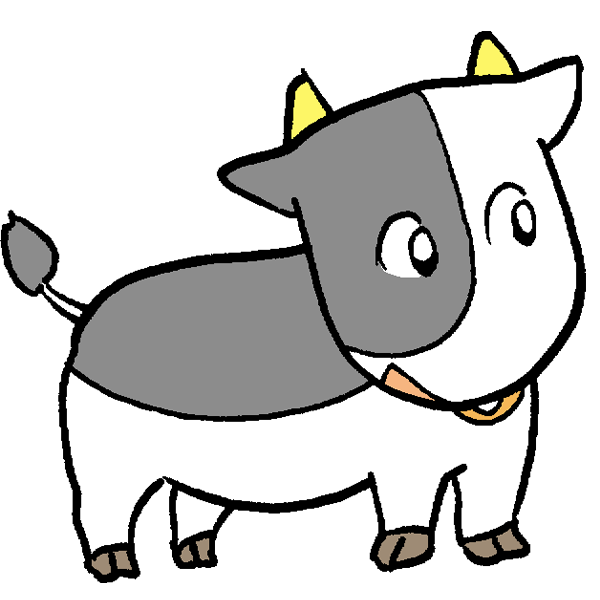 牛右向きのイラスト かわいいフリー素材が無料のイラストレイン