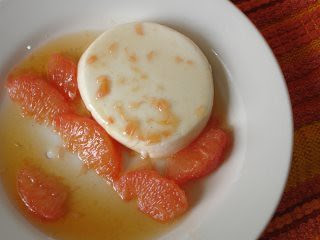 Cardamom yogurt pudding with grapefruit and cardamom honey syrup