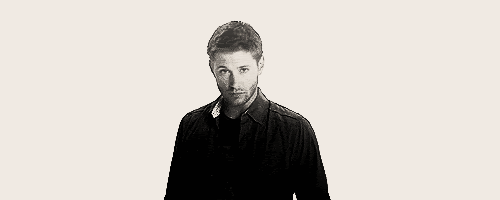 black and white dean winchester gif