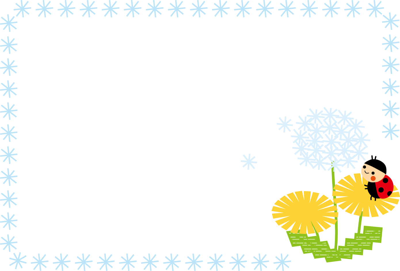 たんぽぽとてんとう虫のイラスト 無料イラスト フリー素材
