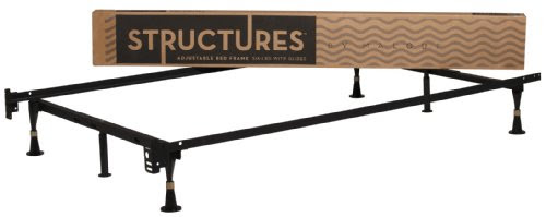 Cyber Monday Structures By Malouf 6-leg Adjustable Metal Bed Frame with Glides - (Full, Twin) Deals