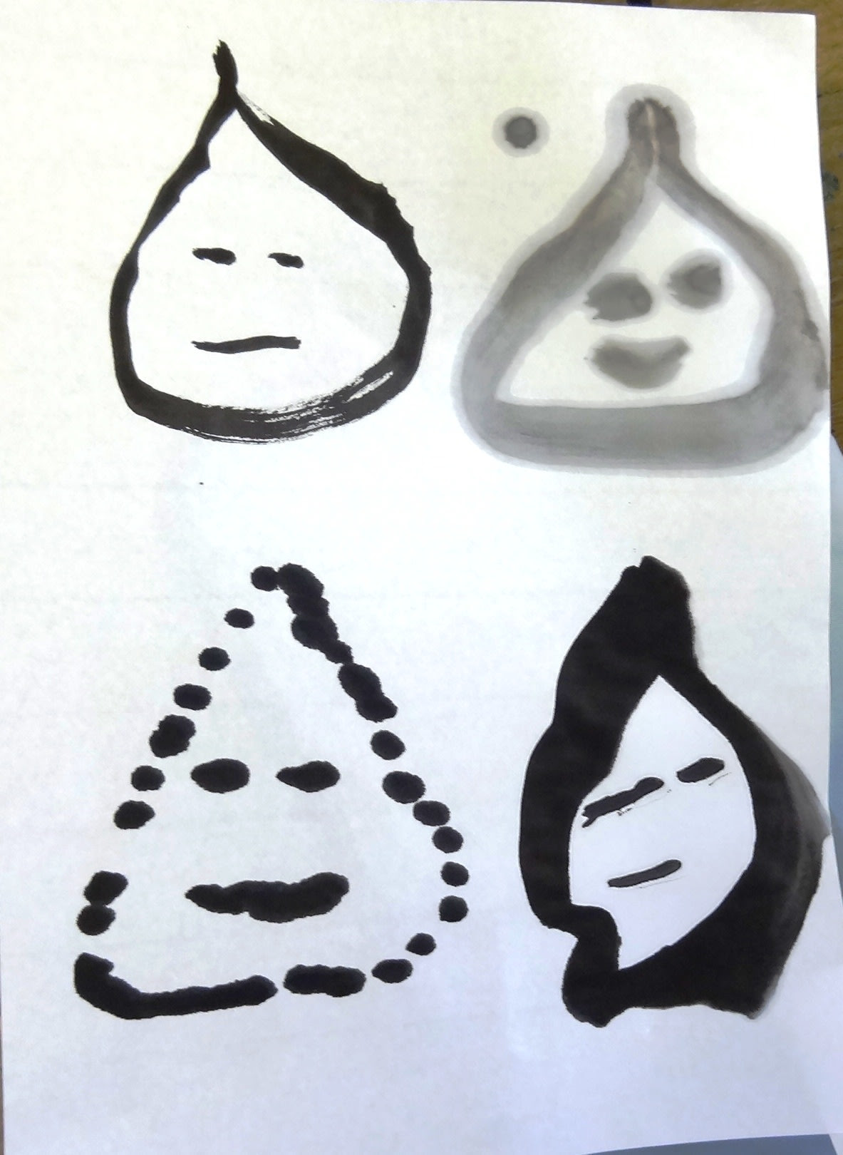 小学生 六年生 水墨画教室 好きなものを描いてみよう その四 水墨画 墨彩画家 岡田潤のあッこりゃまた日記