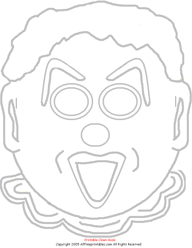 Naopako Uporan Jastucic Clown Mask Coloring Page Ramsesyounan Com