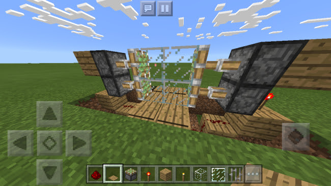 Minecraft Pe 粘着ピストンを使った自動ドアの作り方 Surilog