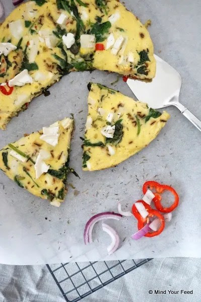 Frittata met spinazie en geitenkaas