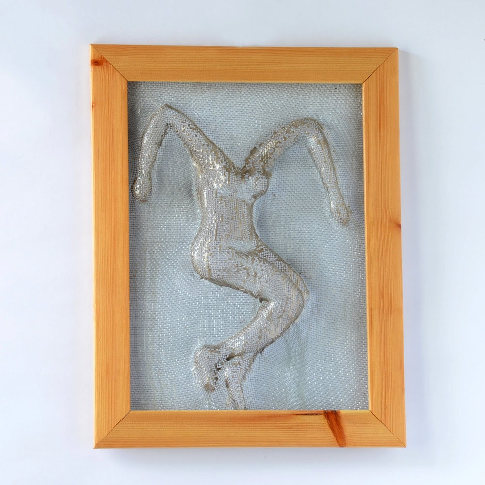 Metal wall art Framed art Home decor Wire mesh by nuntchi