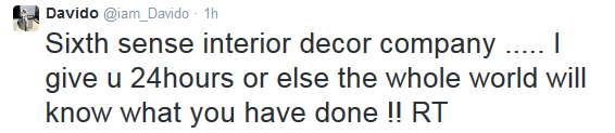 4 Ghen Ghen!! Davido Threatens To Expose Interior Decor Company