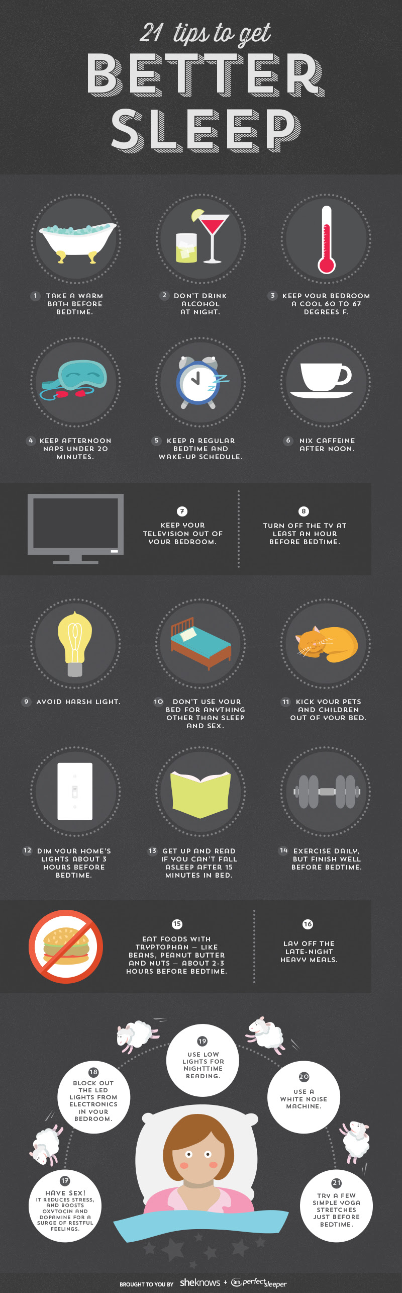21 Tips to get better sleep (INFOGRAPHIC)