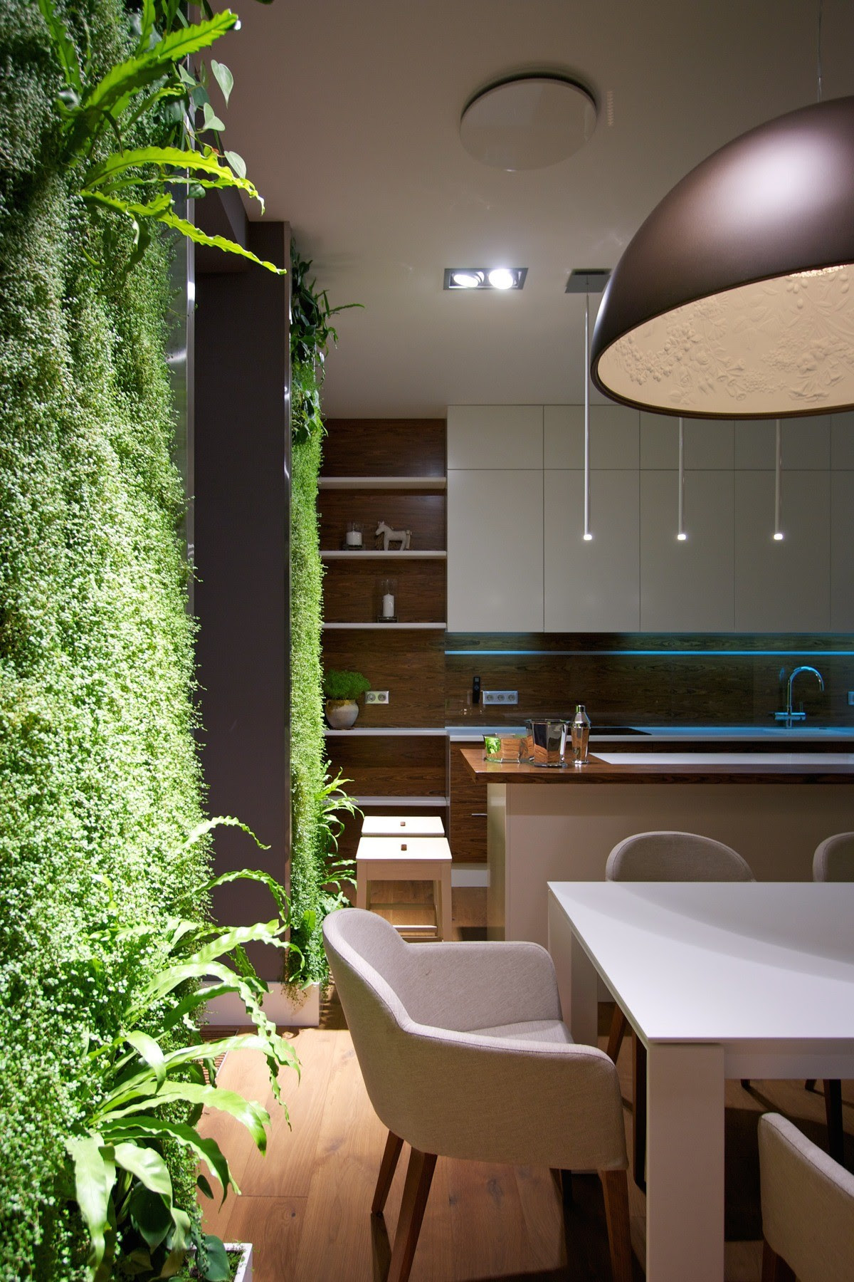 Vertical Garden Walls Add Life to Apartment Interior