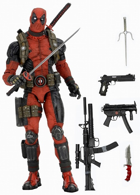 デッドプール がコミックデザインでネカから1 4フィギュア化 多数の武器で装備も充実 フィギュアからtシャツ雑貨までデップー祭り 豆blog 豆ブログ 豆魚雷のフィギュアレビュー